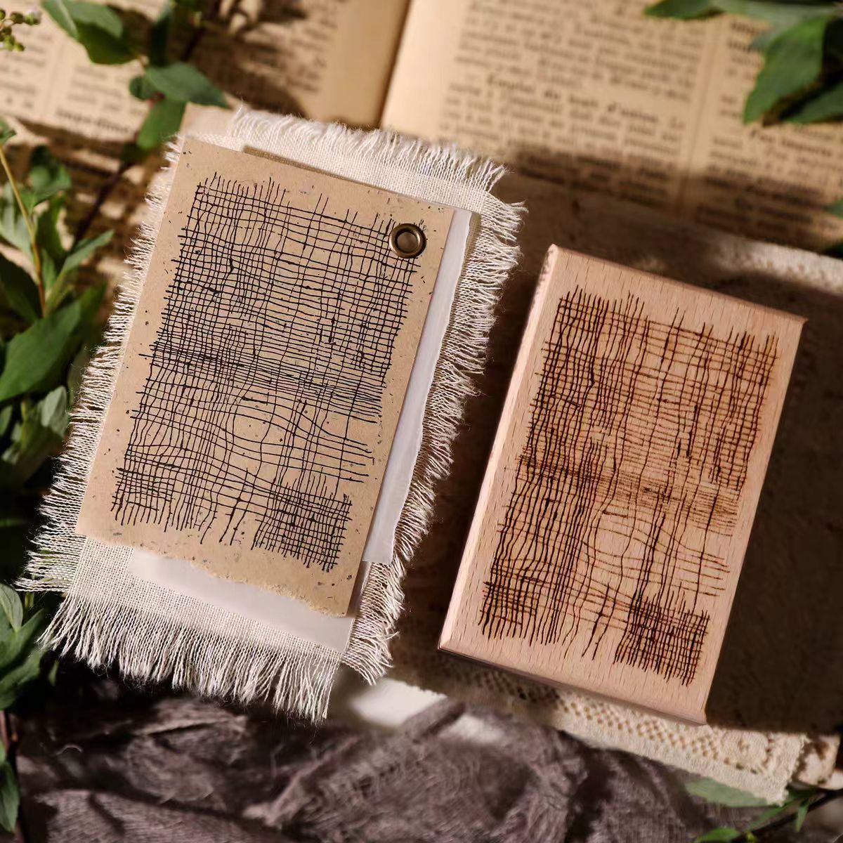 Vintage Wooden Rubber Stamp for DIY Craft & Journaling