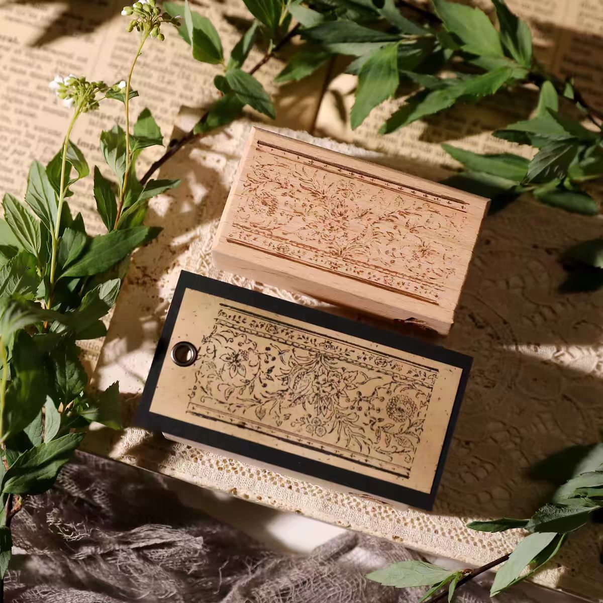 Vintage Wooden Rubber Stamp for DIY Craft & Journaling