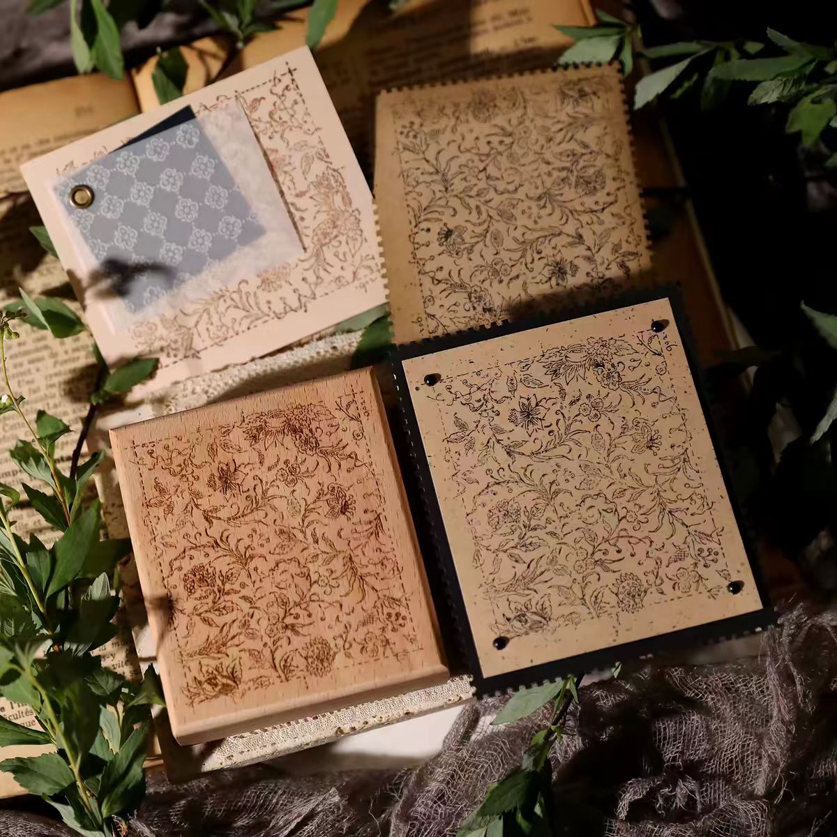 Vintage Wooden Rubber Stamp for DIY Craft & Journaling