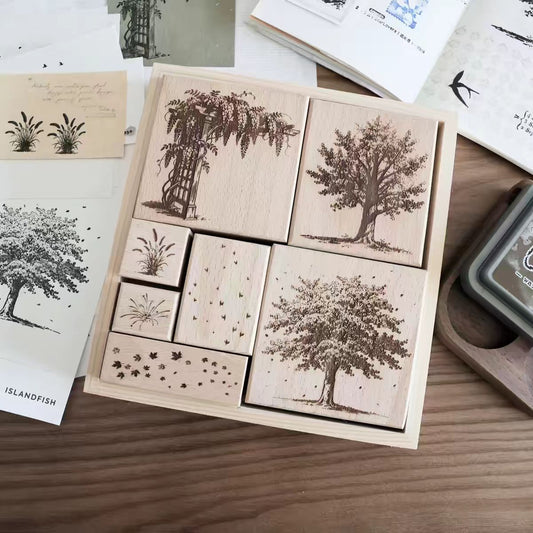 Vintage Wooden Rubber Stamp for DIY Craft & Journaling