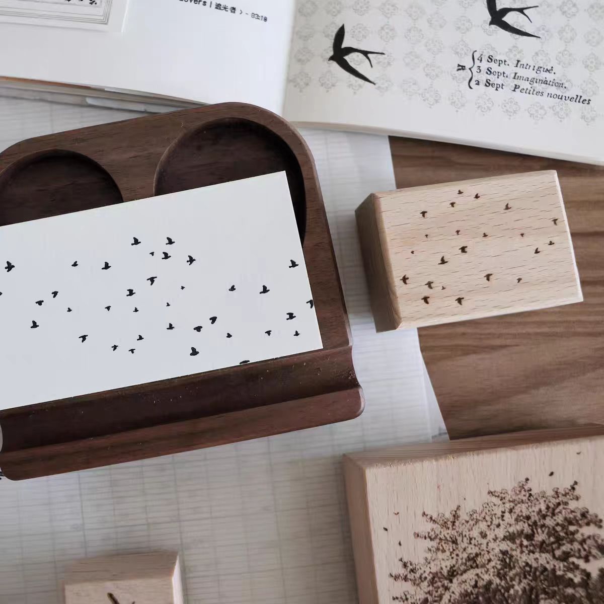 Vintage Wooden Rubber Stamp for DIY Craft & Journaling