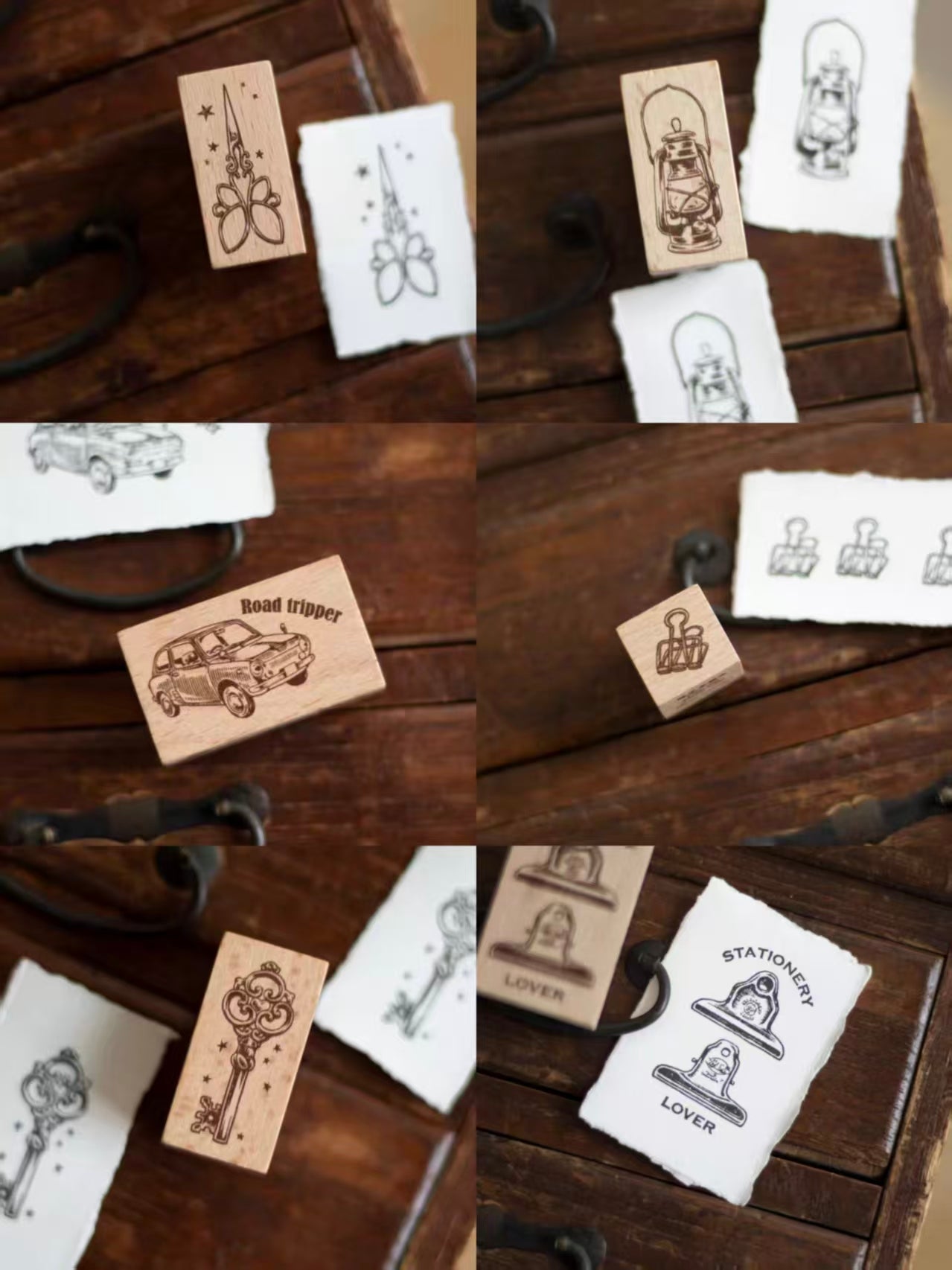 Vintage Wooden Rubber Stamp for DIY Craft & Journaling