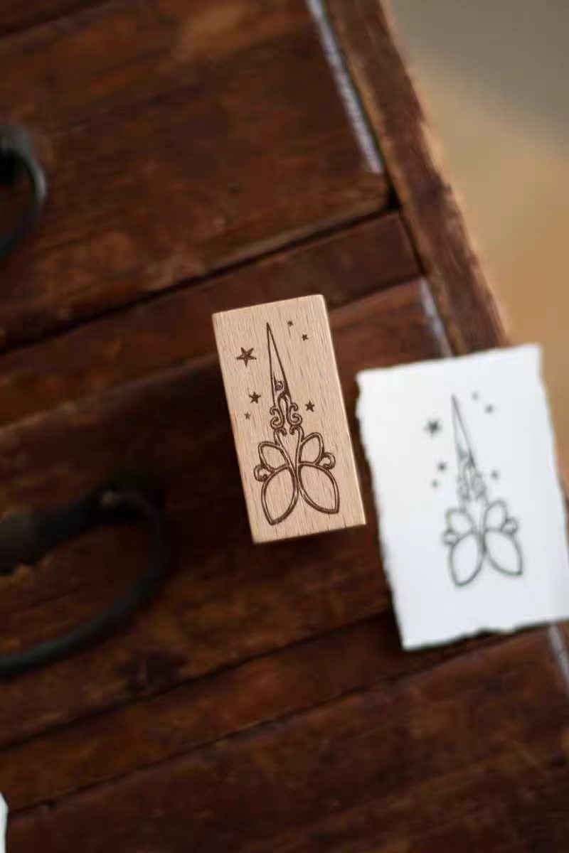 Vintage Wooden Rubber Stamp for DIY Craft & Journaling