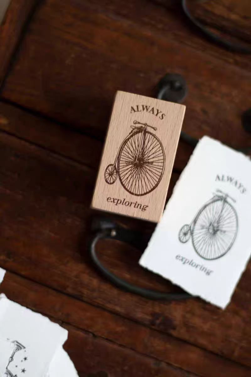 Vintage Wooden Rubber Stamp for DIY Craft & Journaling