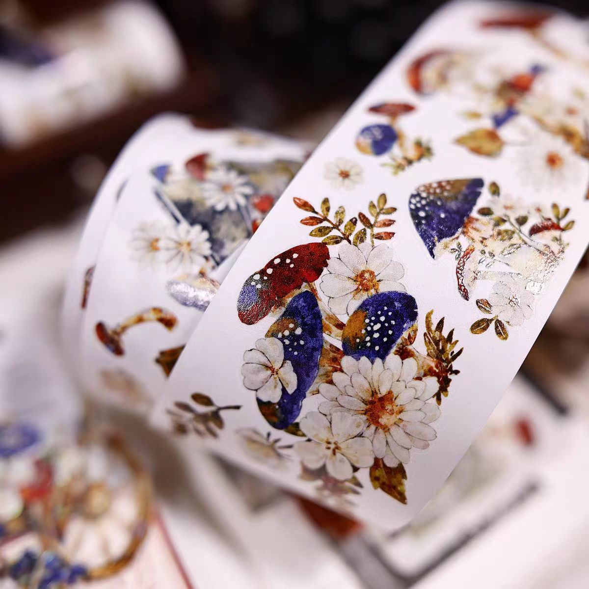 Journal pre-cut tape (Mushrooms and Daisies) 6cm*5m/roll
