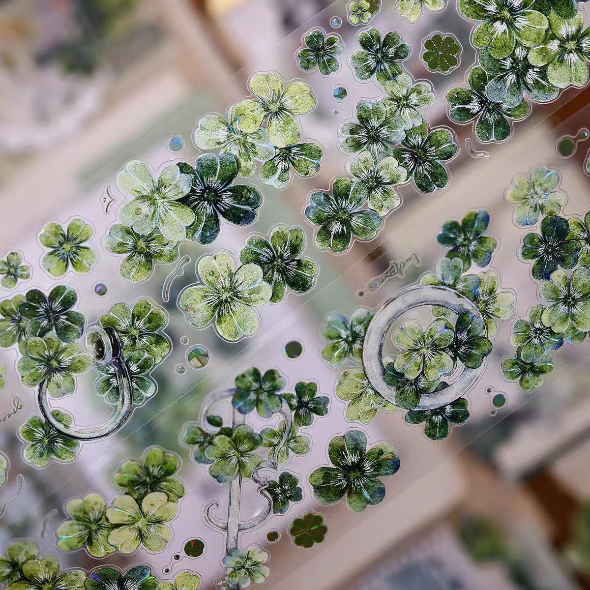 INS Style Pastel Flower Pre-Cut PET/ Washi Tape, Decorative Adhesive Tape for Scrapbooking, Bullet Journal, DIY Craft & Gift Wrapping (6cm*6m/roll)