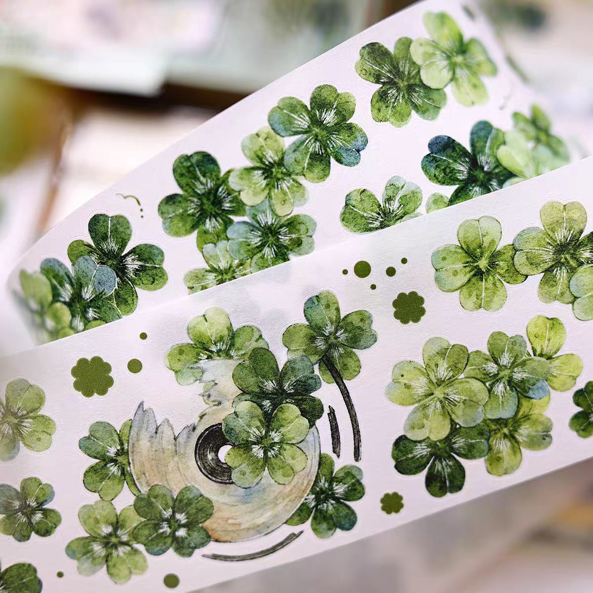 INS Style Pastel Flower Pre-Cut PET/ Washi Tape, Decorative Adhesive Tape for Scrapbooking, Bullet Journal, DIY Craft & Gift Wrapping (6cm*6m/roll)