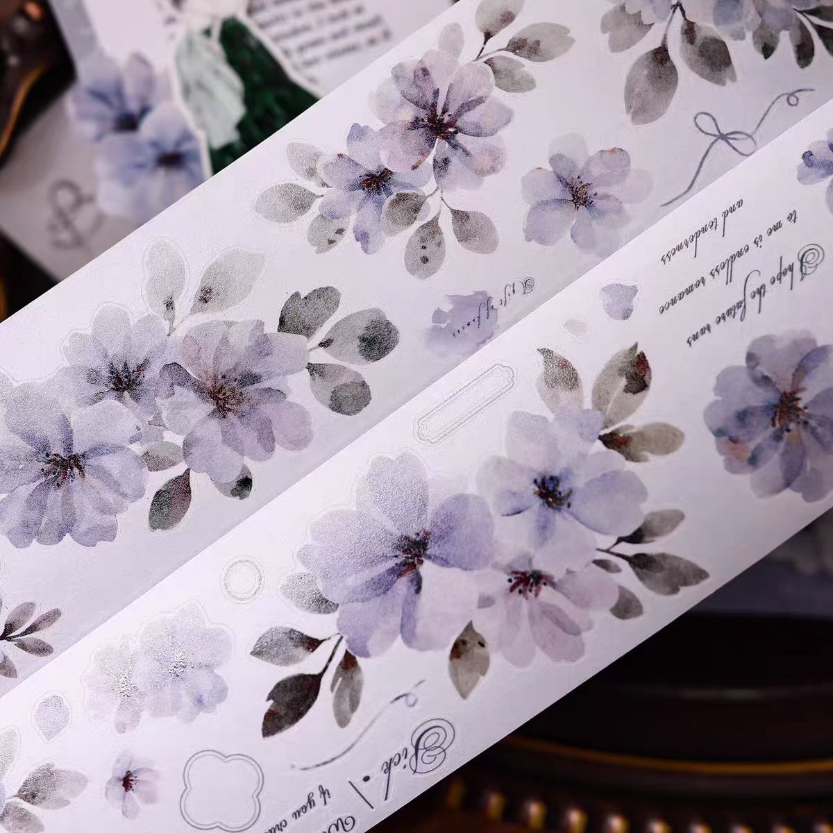 INS Style Pastel Flower Pre-Cut PET/ Washi Tape, Decorative Adhesive Tape for Scrapbooking, Bullet Journal, DIY Craft & Gift Wrapping (5.5cm*6m/roll)