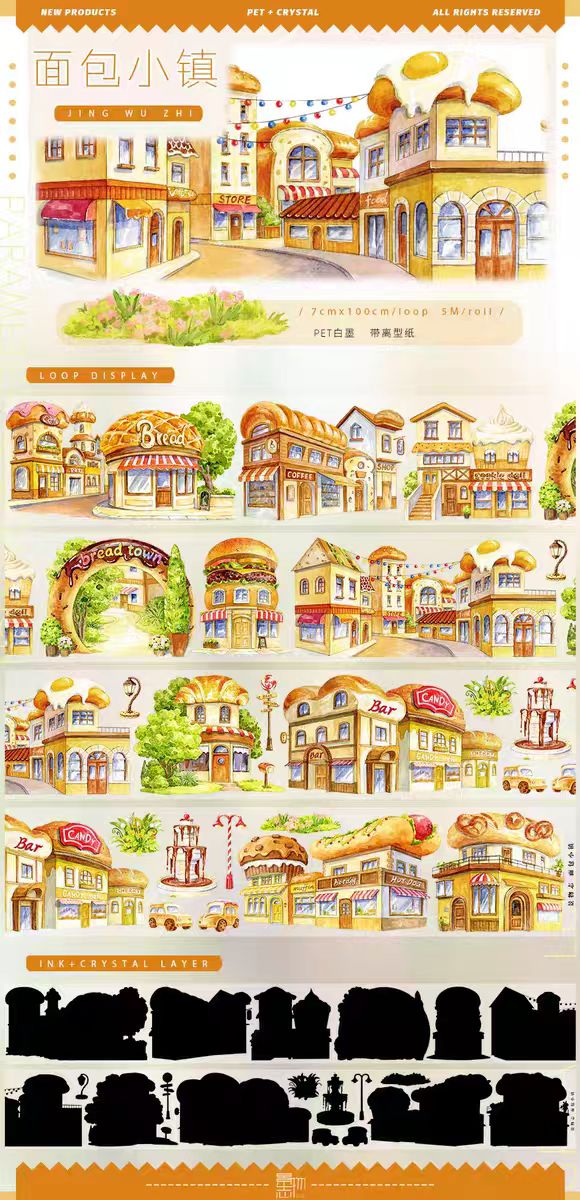 Nature Scenery Tape Landscape PET Tape for Journaling Scrapbooking DIY Craft (5m/roll)