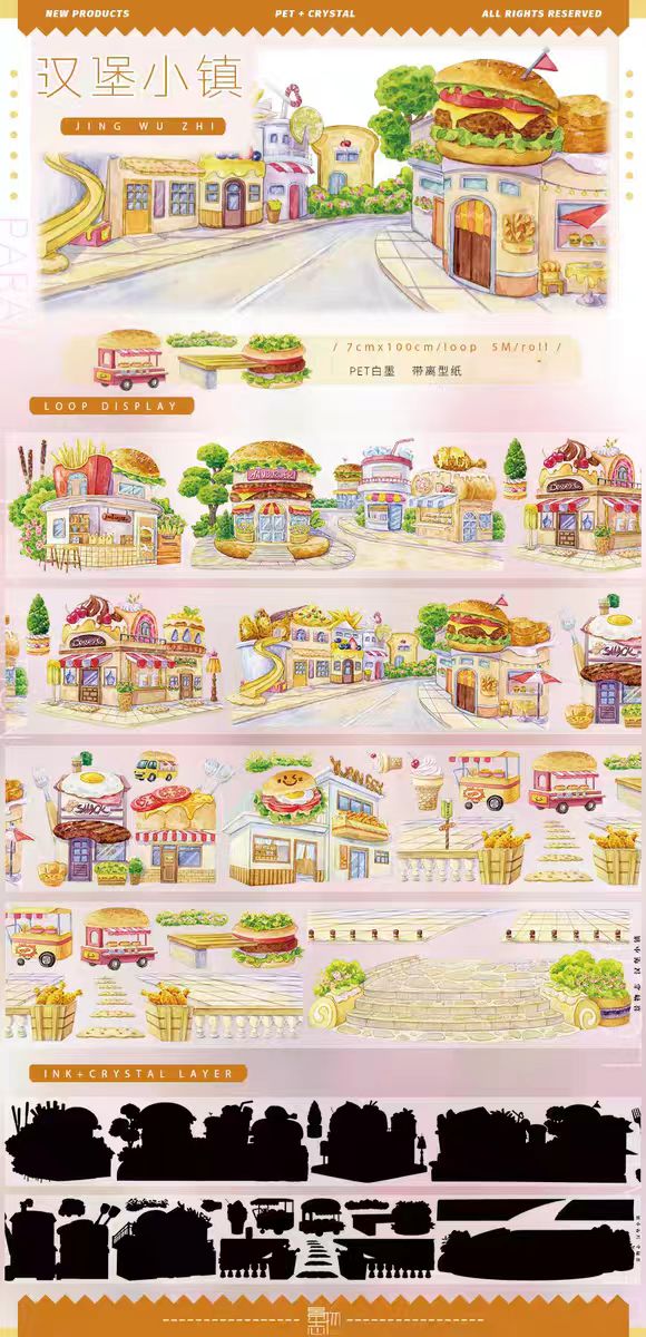 Nature Scenery Tape Landscape PET Tape for Journaling Scrapbooking DIY Craft (5m/roll)