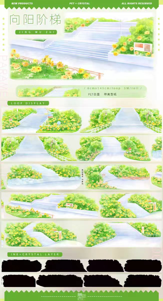 Nature Scenery Tape Landscape PET Tape for Journaling Scrapbooking DIY Craft (5m/roll)