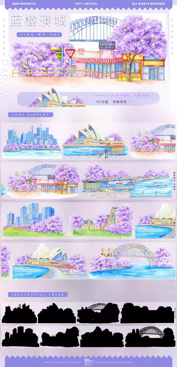 Nature Scenery Tape Landscape PET Tape for Journaling Scrapbooking DIY Craft (5m/roll)