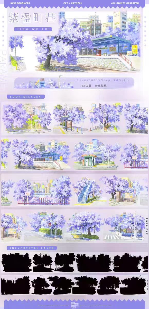 Nature Scenery Tape Landscape PET Tape for Journaling Scrapbooking DIY Craft (5m/roll)