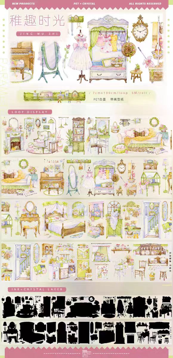 Nature Scenery Tape Landscape PET Tape for Journaling Scrapbooking DIY Craft (5m/roll)