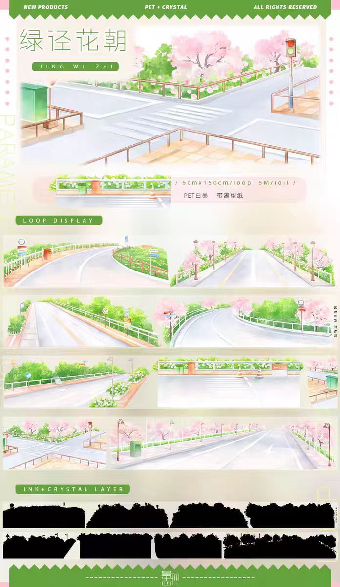 Nature Scenery Tape Landscape PET Tape for Journaling Scrapbooking DIY Craft (5m/roll)