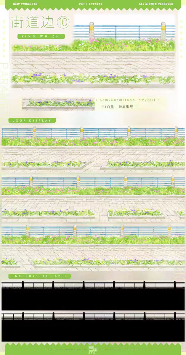 Nature Scenery Tape Landscape PET Tape for Journaling Scrapbooking DIY Craft (5m/roll)