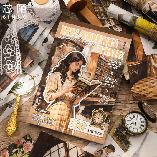 Journal pre-cut sticker book (Reading Time) 14*21cm