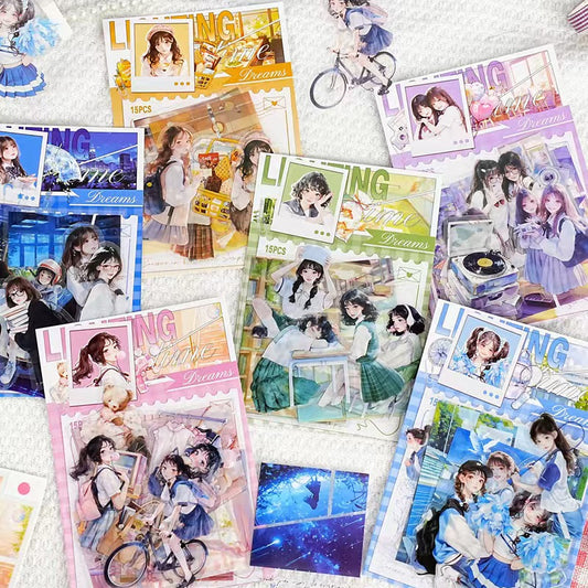 Journal PET sticker packs (15pcs/pack)