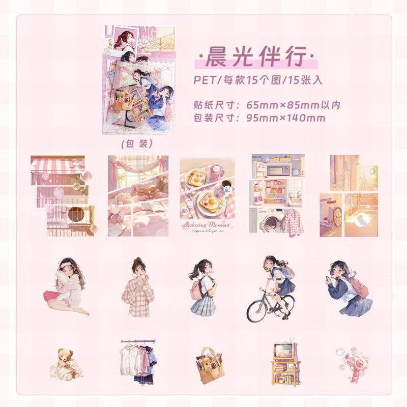 Journal PET sticker packs (15pcs/pack)