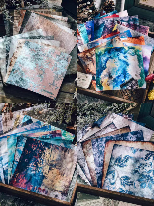 Vintage Journal Background Paper Pack | Decorative Craft Paper for Junk Journal, Scrapbooking & Card Making (15cm*15cm) 12 sheets/pack