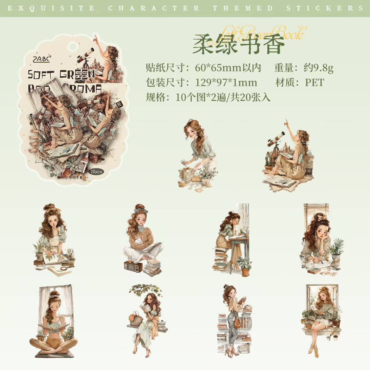 Journal PET sticker packs (20pcs/pack)