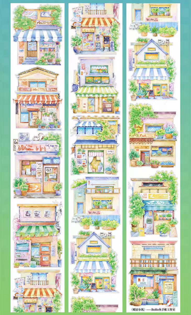 Aesthetic PET Landscape Tape for Bullet Journal DIY Crafts (5m/roll)