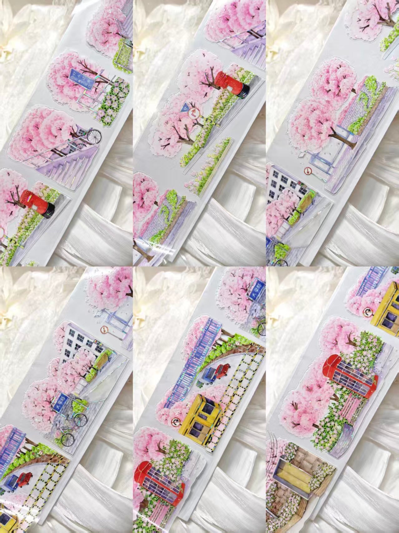 Aesthetic PET Landscape Tape for Bullet Journal DIY Crafts (5m/roll)