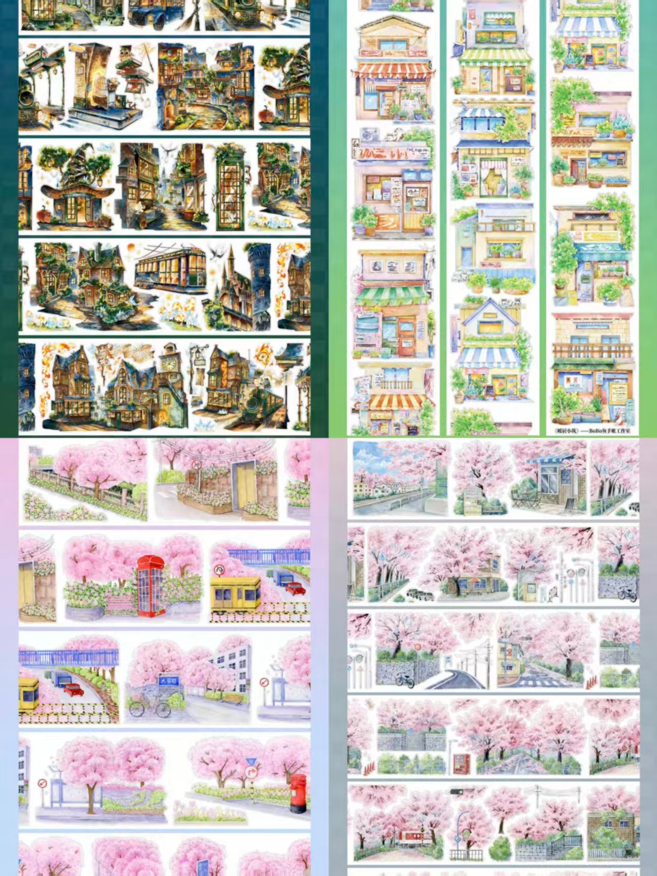 Aesthetic PET Landscape Tape for Bullet Journal DIY Crafts (5m/roll)