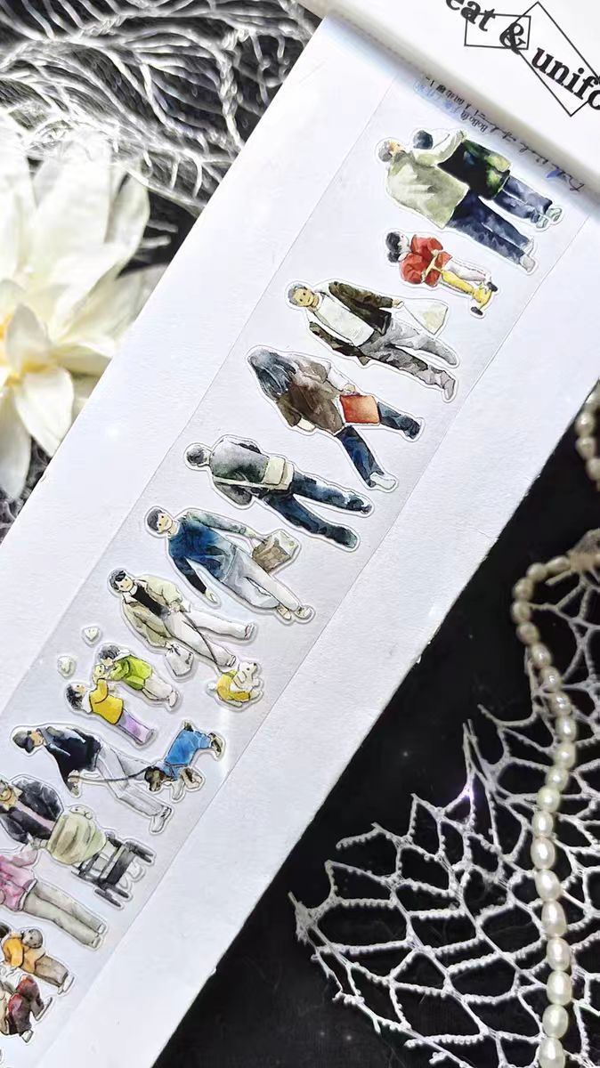 Journal PET pre-cut Tape | Cute Character Stickers for Scrapbooking & Planner Decor