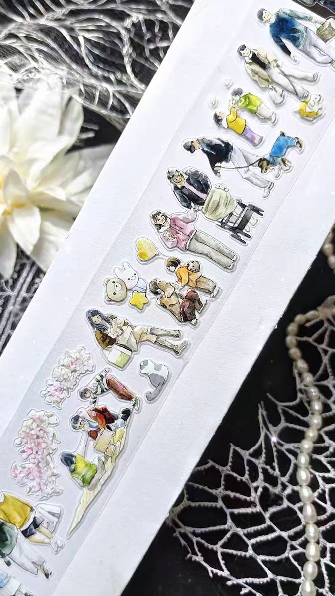 Journal PET pre-cut Tape | Cute Character Stickers for Scrapbooking & Planner Decor