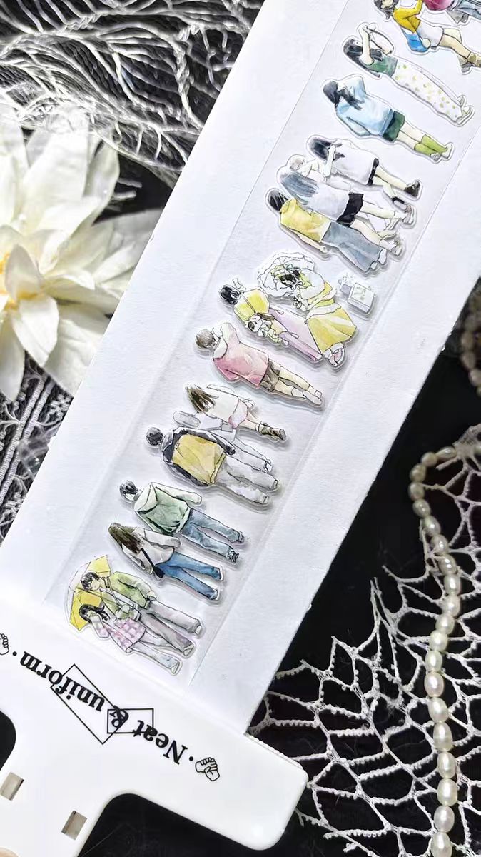 Journal PET pre-cut Tape | Cute Character Stickers for Scrapbooking & Planner Decor