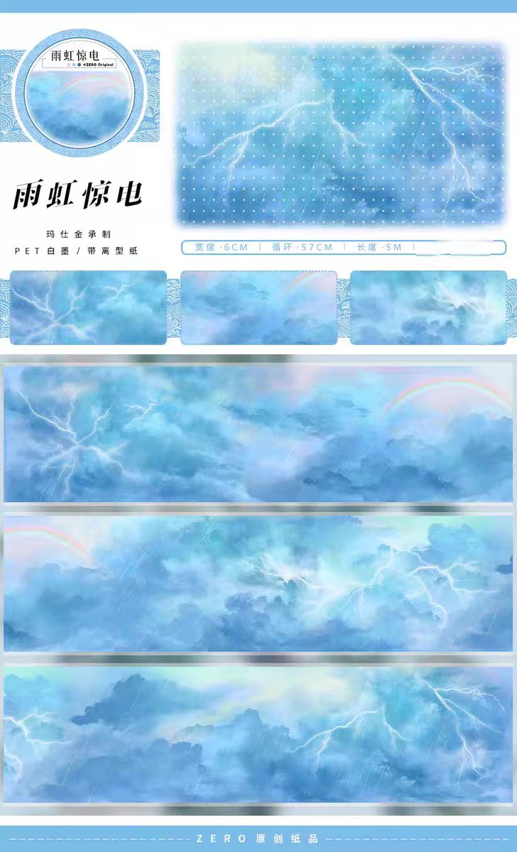 Transparent PET Landscape Washi Tape for Journaling Scrapbooking (5m/roll)