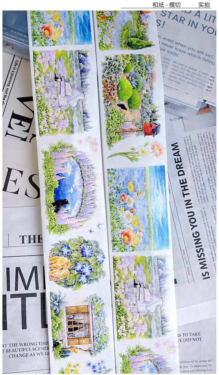 Journal landscape pre-cut tape