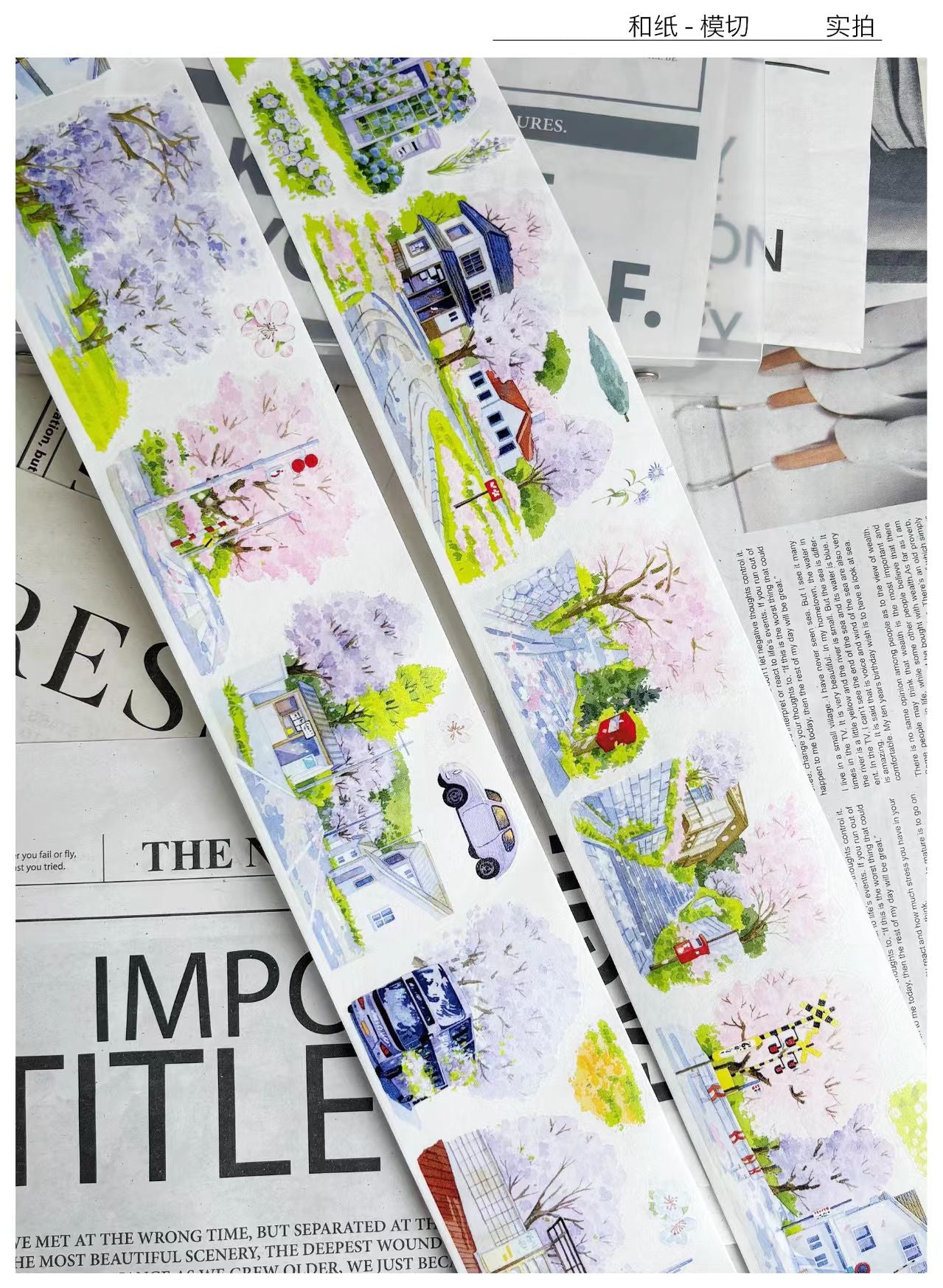Journal landscape pre-cut tape