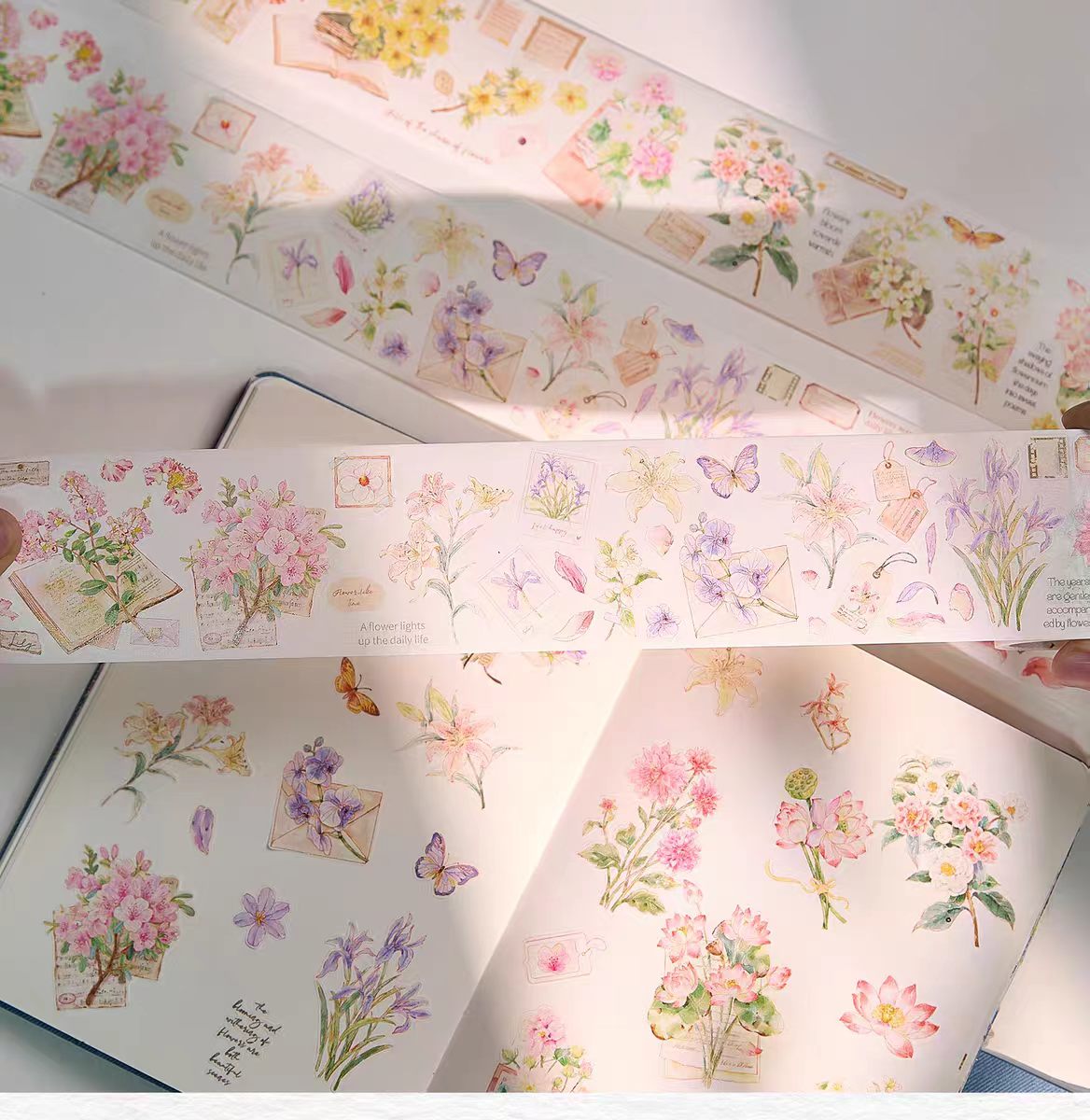 Journal flower pre-cut tape (6cm*5m/roll)