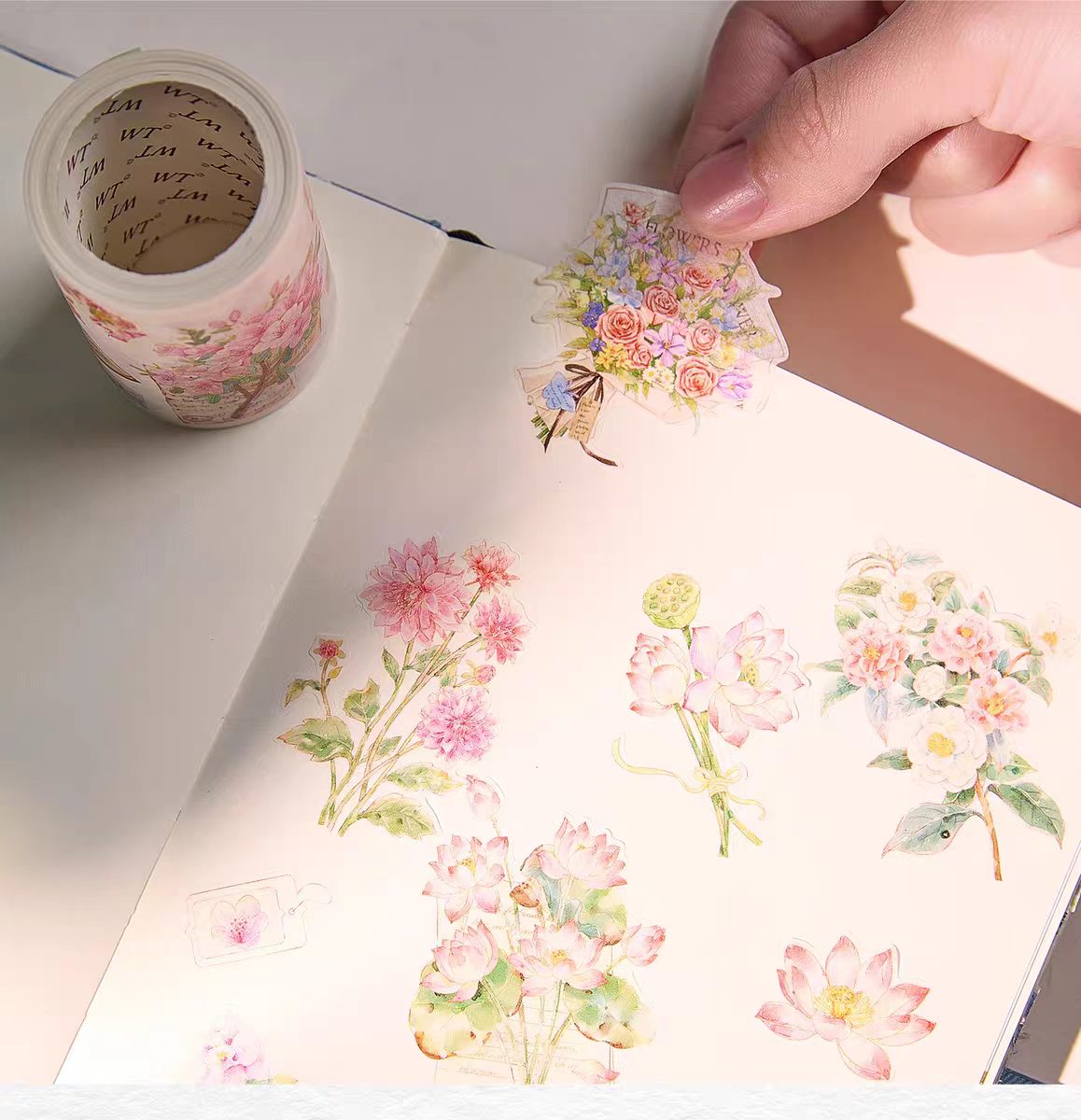 Journal flower pre-cut tape (6cm*5m/roll)