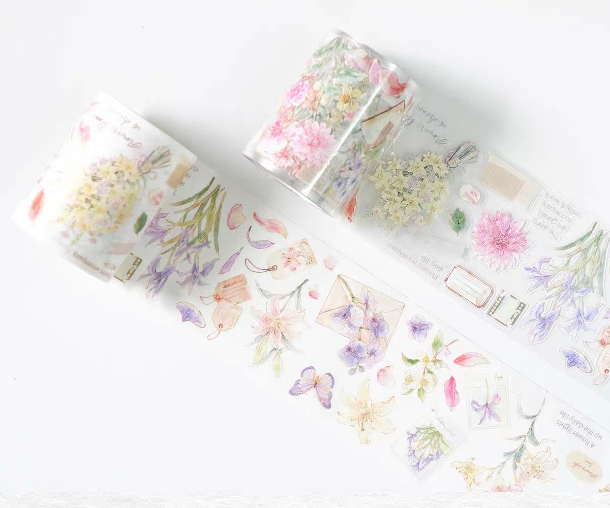 Journal flower pre-cut tape (6cm*5m/roll)