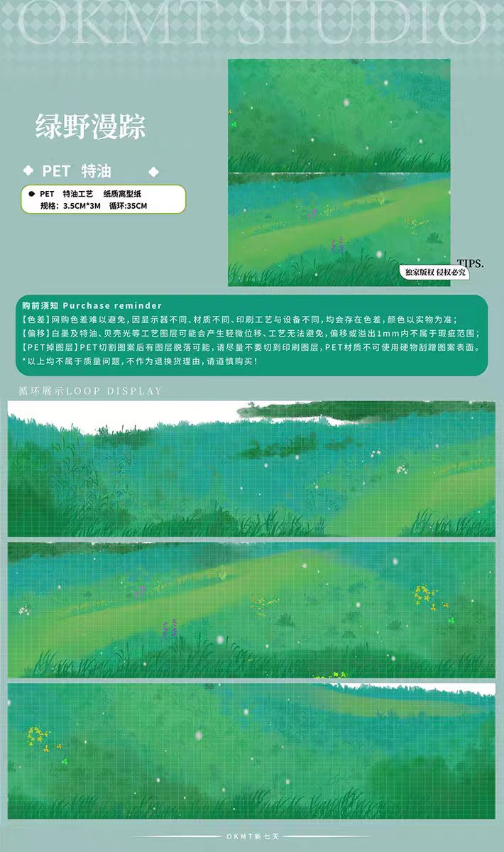 Journal landscape PET tape (4cm*3m/roll)