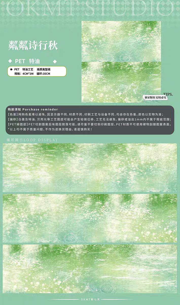 Journal landscape PET tape (4cm*3m/roll)