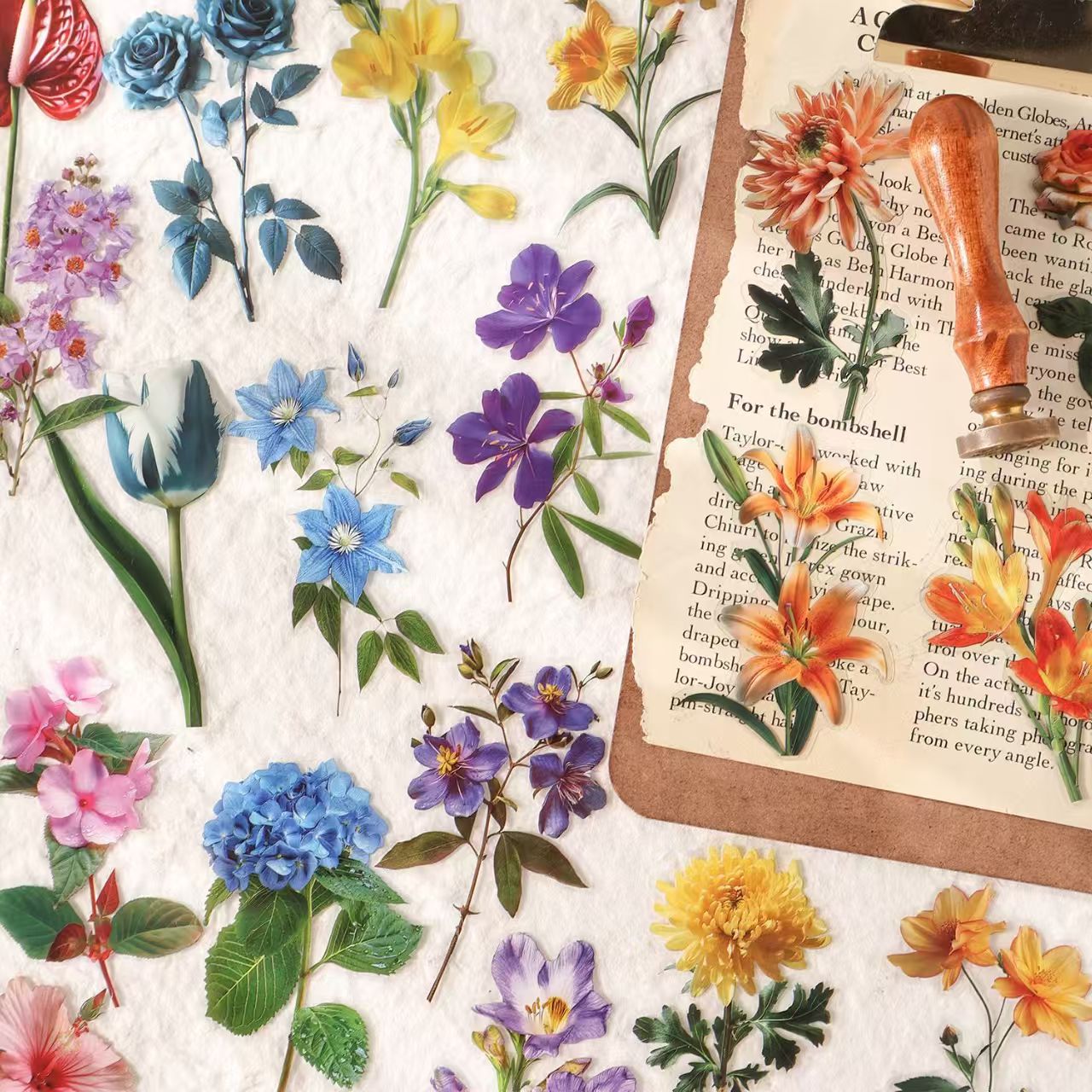 Journal flower PET sticker packs (10pcs/pack)