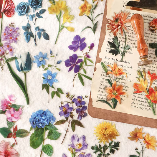 Journal flower PET sticker packs (10pcs/pack)
