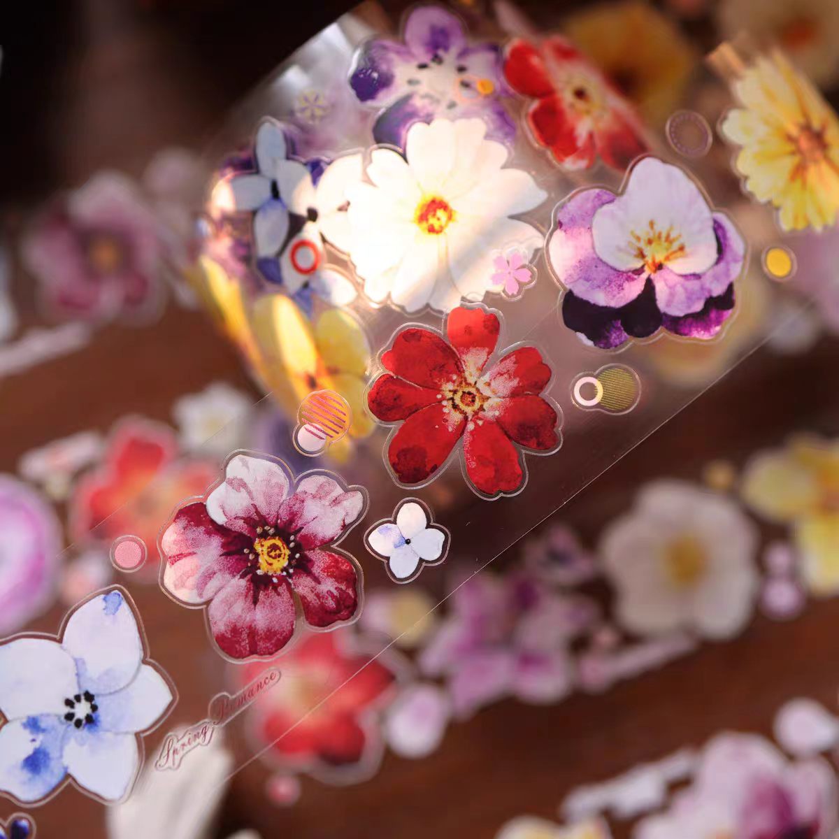 Floral Pattern Washi & PET Tape Set - Decorative Adhesive Tape for Journaling, Scrapbooking & Craft Projects