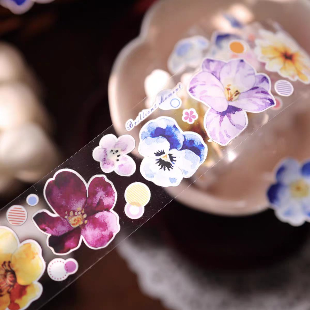 Floral Pattern Washi & PET Tape Set - Decorative Adhesive Tape for Journaling, Scrapbooking & Craft Projects