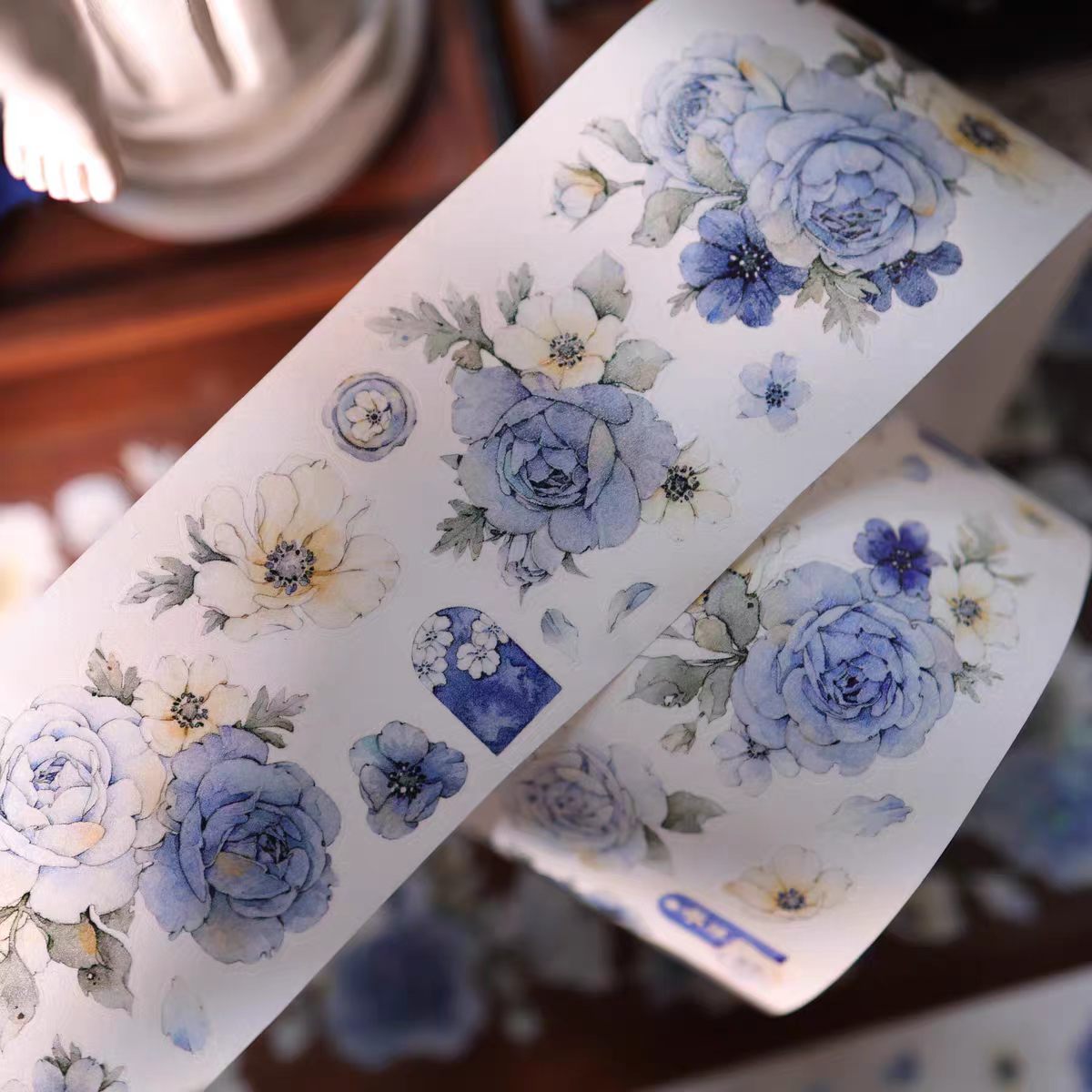 Floral Pattern Pre-cut Washi & PET Tape Set - Decorative Adhesive Tape for Journaling, Scrapbooking & Craft Projects