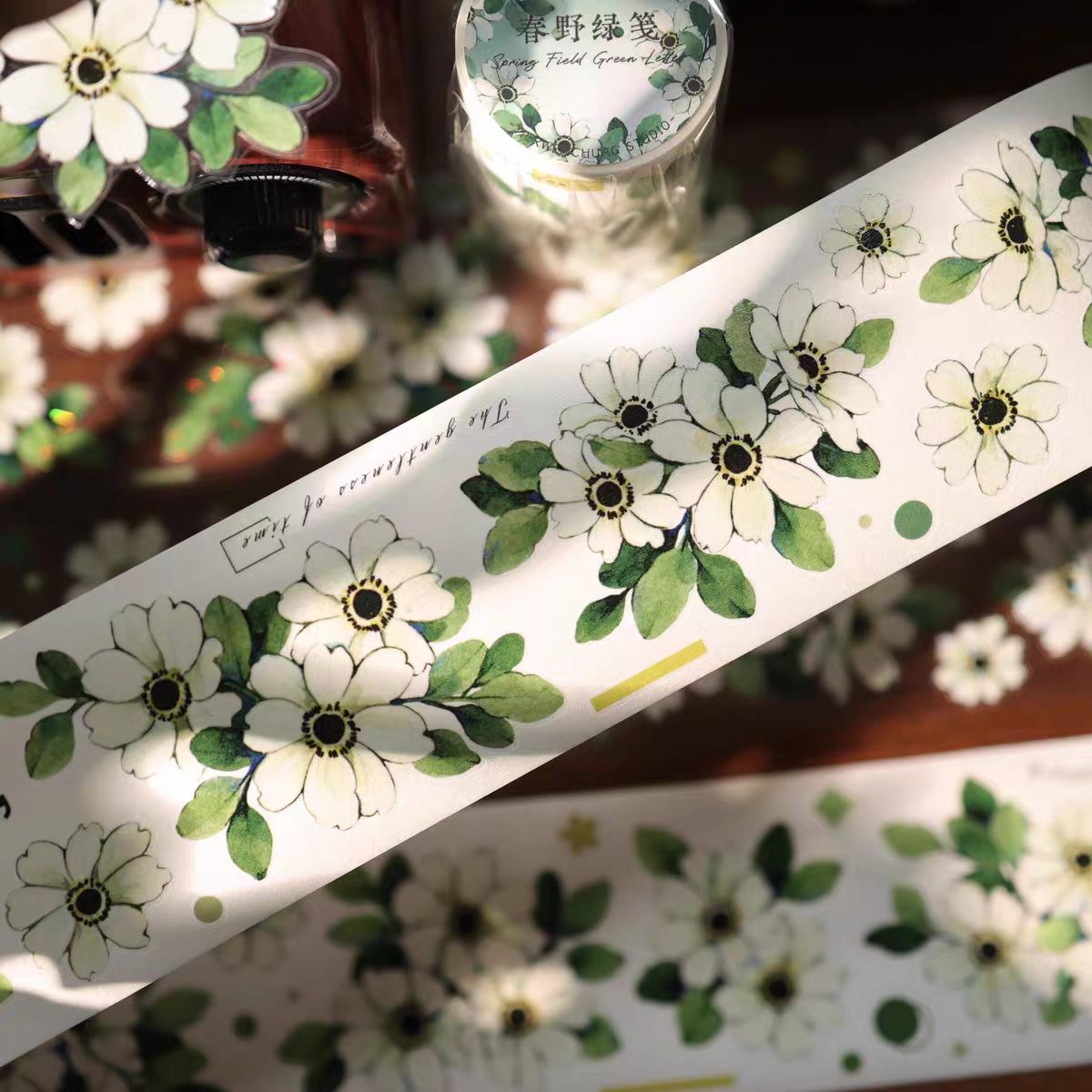 Floral Pattern Pre-cut Washi & PET Tape Set - Decorative Adhesive Tape for Journaling, Scrapbooking & Craft Projects