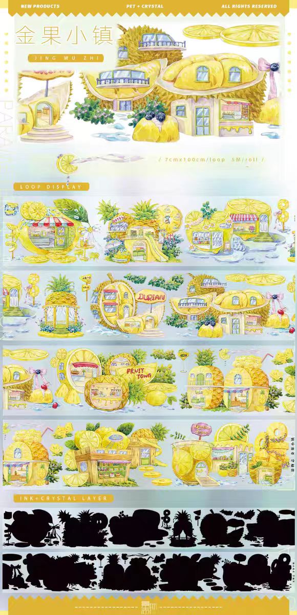 Transparent PET Landscape Tape for Journaling Scrapbooking (5m/roll)