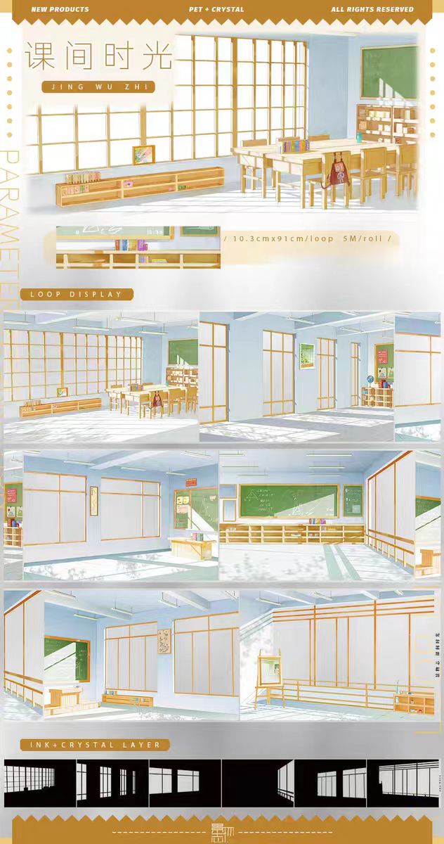 Transparent PET Landscape Tape for Journaling Scrapbooking (5m/roll)