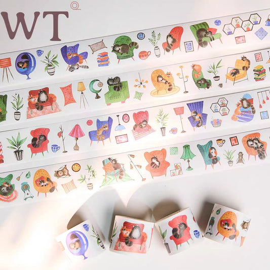 Journal pre-cut washi tape (Cat) 4cm*5m/roll