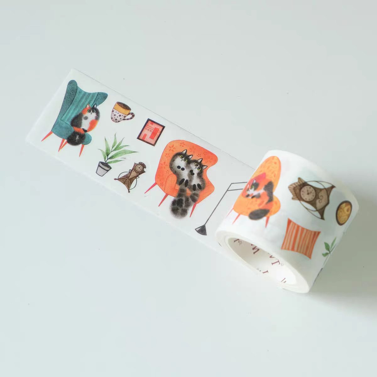 Journal pre-cut washi tape (Cat) 4cm*5m/roll