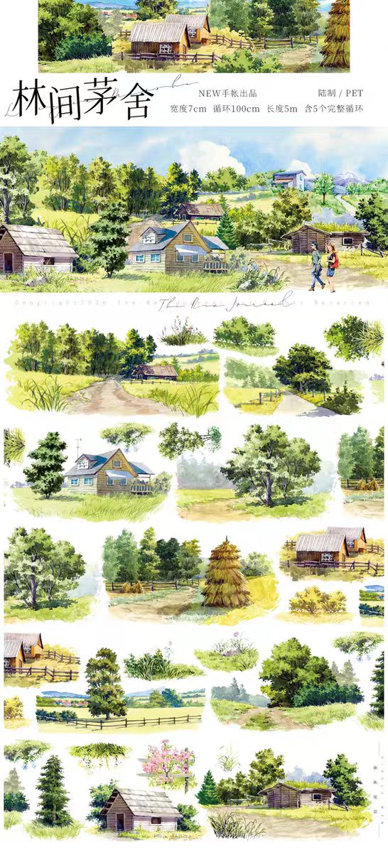 Journal PET landscape tape (5m/roll)